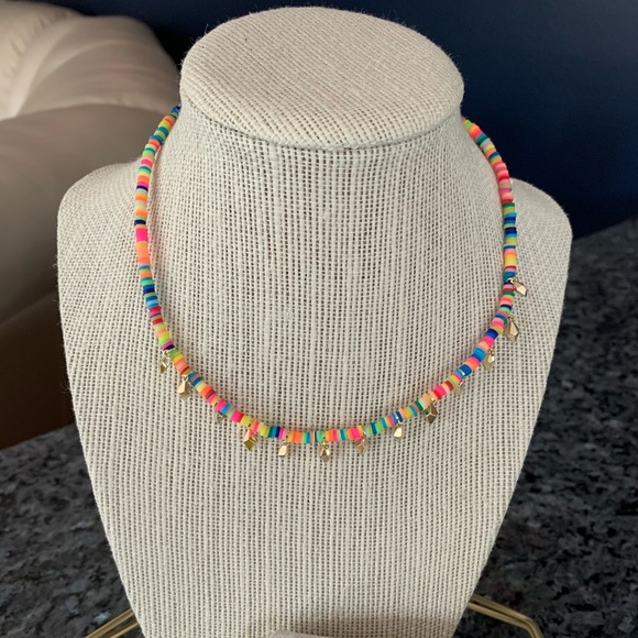 Reece gold choker necklace in neon mix Clearance